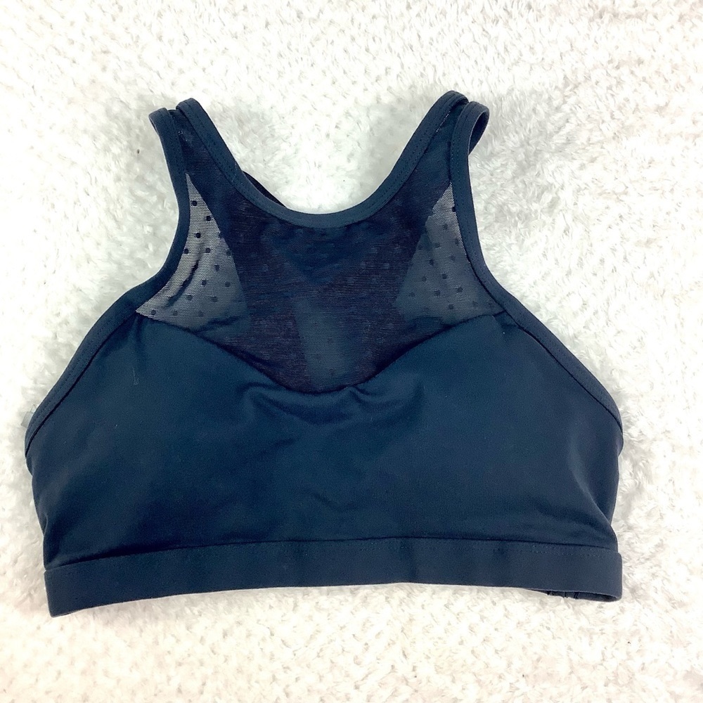 LORNA JANE SHEER DETAIL NAVY SPORT BRA